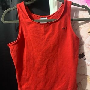Red Nike cropped shirt